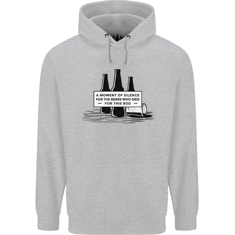 Beer Silence Funny Alcohol Cider Guinness Mens 80% Cotton Hoodie Sports Grey