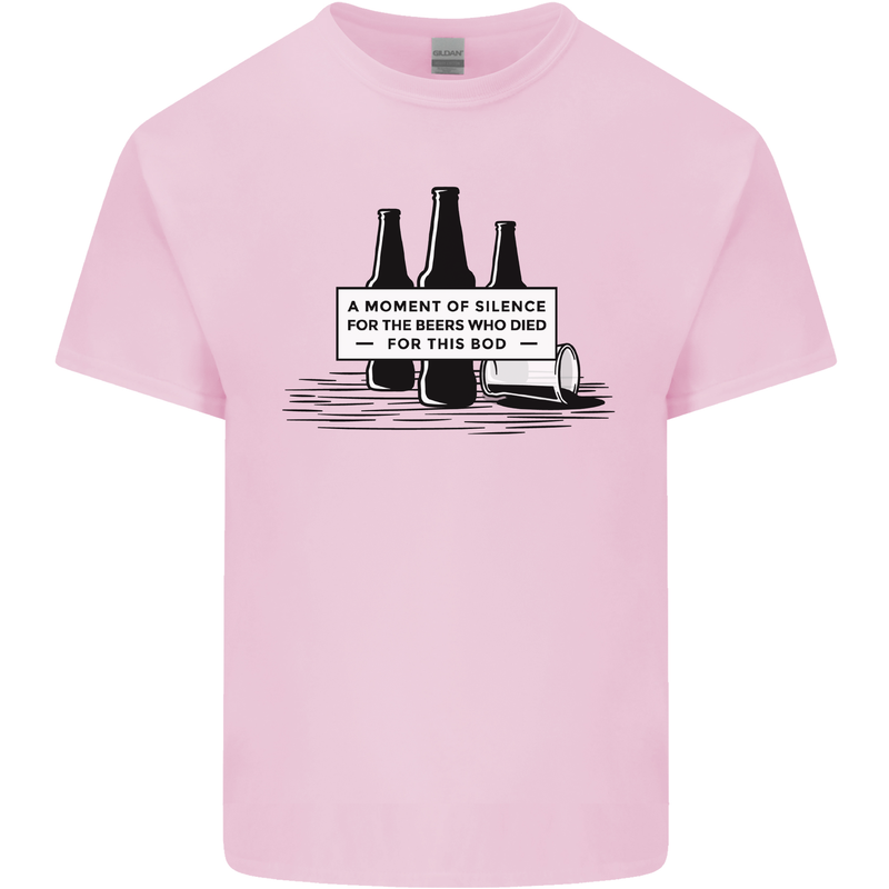 Beer Silence Funny Alcohol Cider Guinness Mens Cotton T-Shirt Tee Top Light Pink