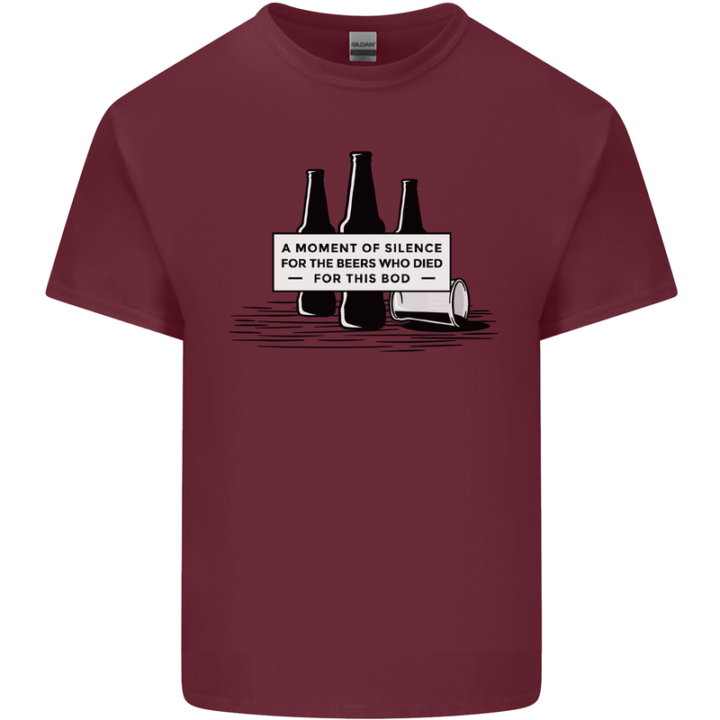 Beer Silence Funny Alcohol Cider Guinness Mens Cotton T-Shirt Tee Top Maroon