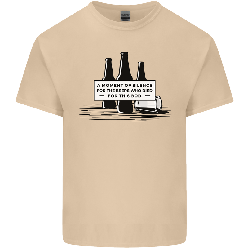 Beer Silence Funny Alcohol Cider Guinness Mens Cotton T-Shirt Tee Top Sand