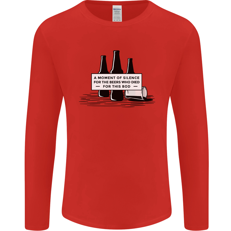 Beer Silence Funny Alcohol Cider Guinness Mens Long Sleeve T-Shirt Red