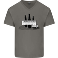 Beer Silence Funny Alcohol Cider Guinness Mens V-Neck Cotton T-Shirt Charcoal