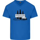 Beer Silence Funny Alcohol Cider Guinness Mens V-Neck Cotton T-Shirt Royal Blue