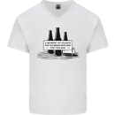 Beer Silence Funny Alcohol Cider Guinness Mens V-Neck Cotton T-Shirt White