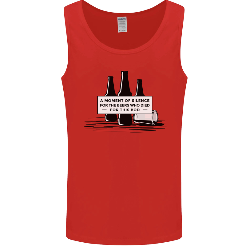 Beer Silence Funny Alcohol Cider Guinness Mens Vest Tank Top Red