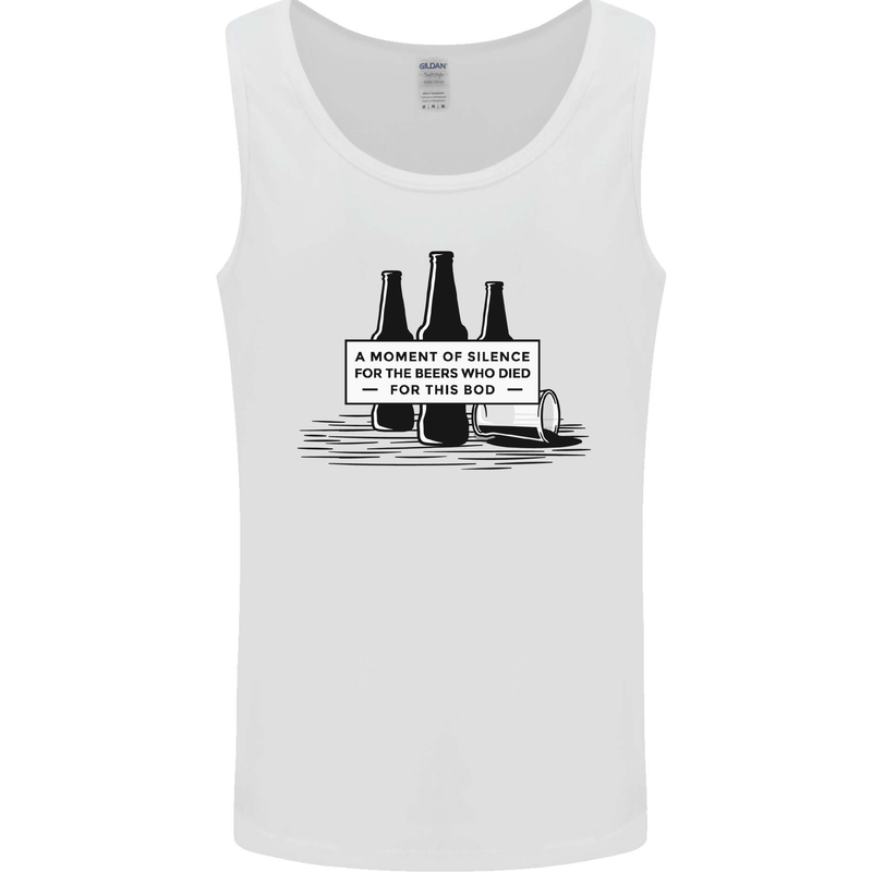 Beer Silence Funny Alcohol Cider Guinness Mens Vest Tank Top White