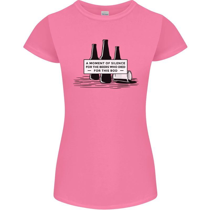 Beer Silence Funny Alcohol Cider Guinness Womens Petite Cut T-Shirt Azalea