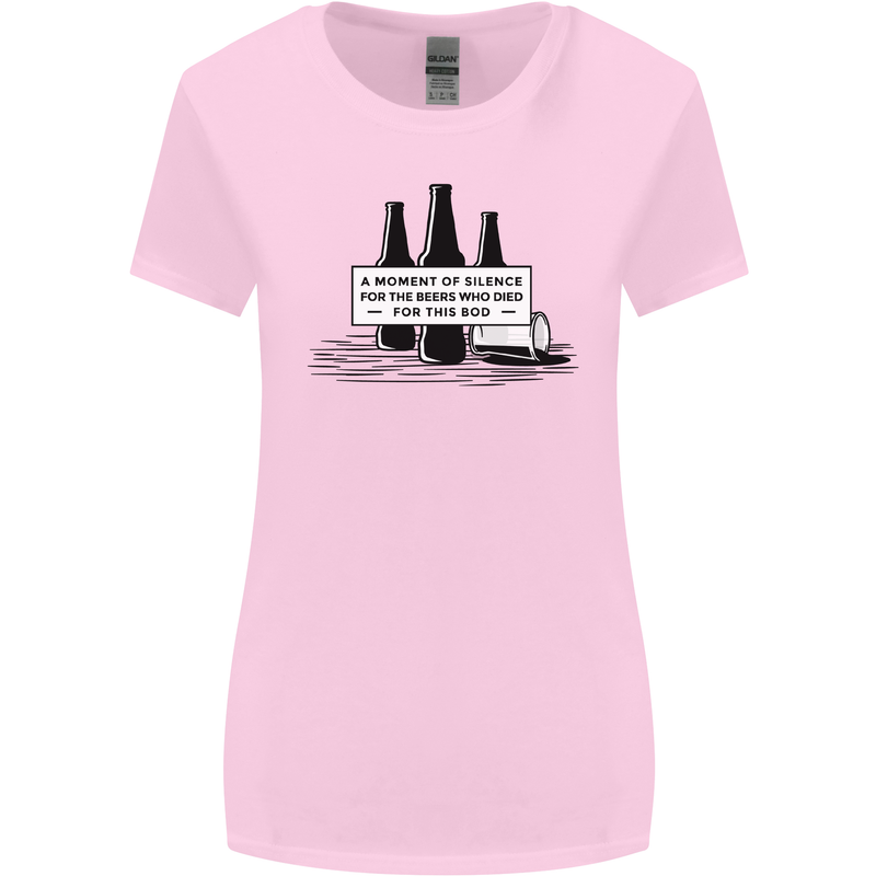 Beer Silence Funny Alcohol Cider Guinness Womens Wider Cut T-Shirt Light Pink