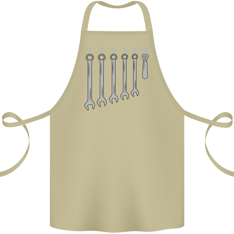 Beer Spanners Funny Mechanic Alcohol DIY Cotton Apron 100% Organic Khaki