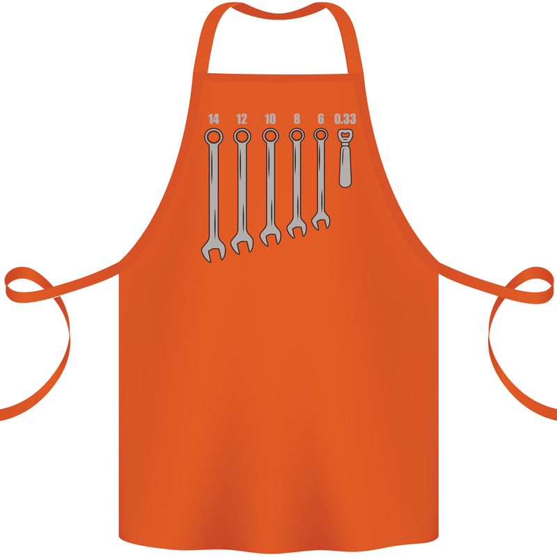 Beer Spanners Funny Mechanic Alcohol DIY Cotton Apron 100% Organic Orange