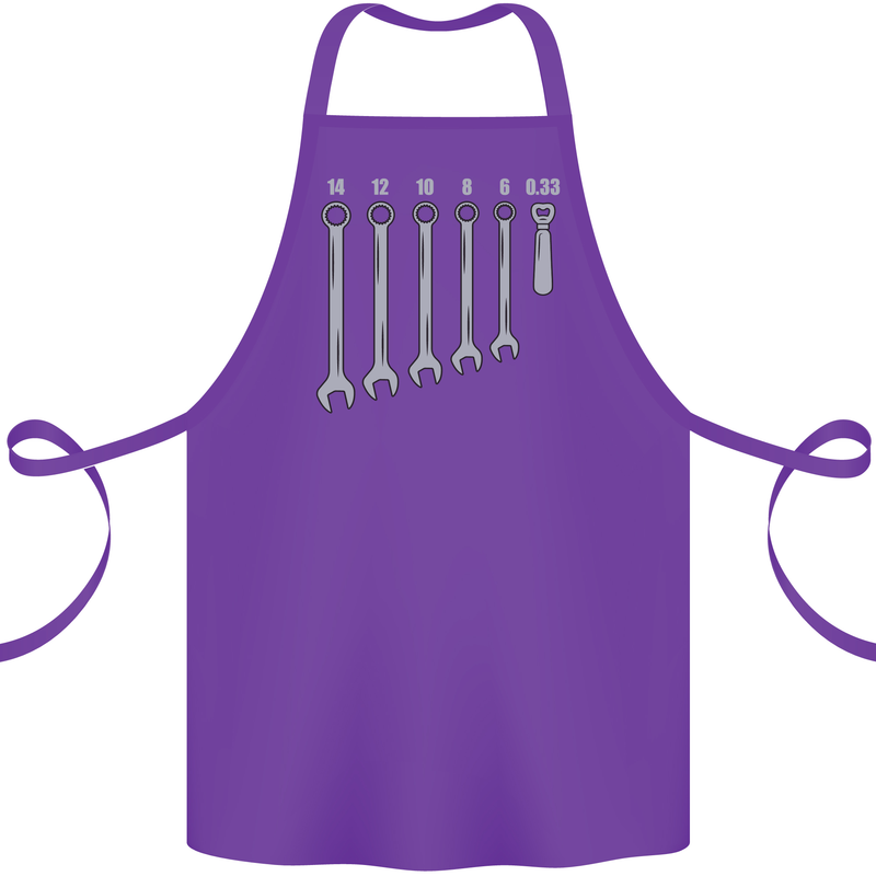Beer Spanners Funny Mechanic Alcohol DIY Cotton Apron 100% Organic Purple