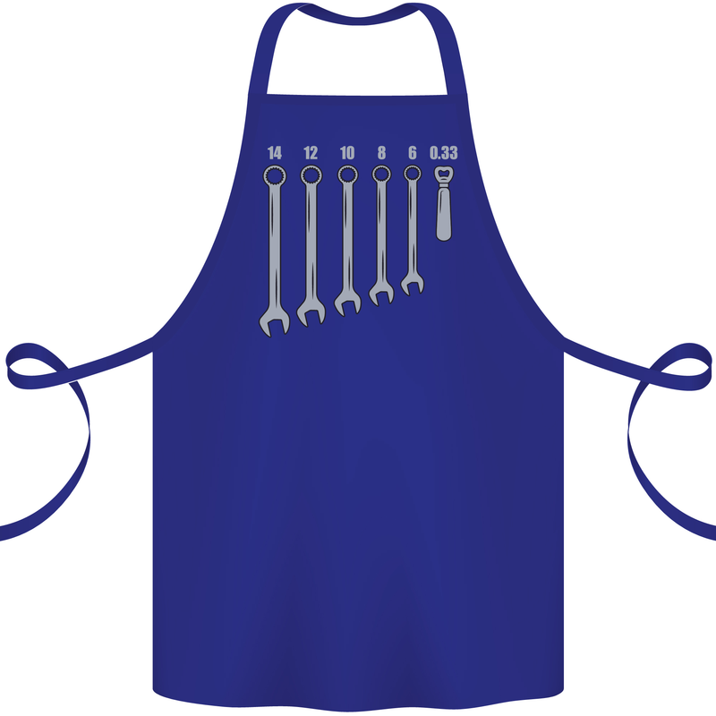 Beer Spanners Funny Mechanic Alcohol DIY Cotton Apron 100% Organic Royal Blue