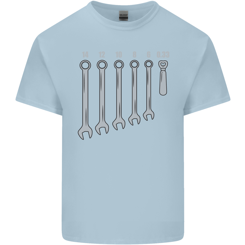 Beer Spanners Funny Mechanic Alcohol DIY Mens Cotton T-Shirt Tee Top Light Blue