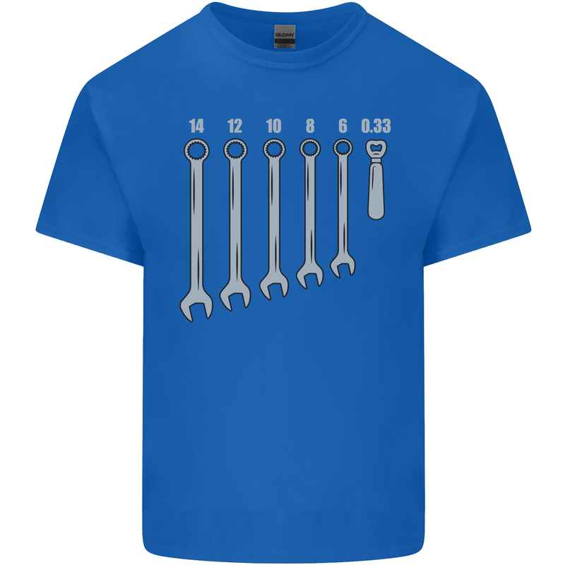 Beer Spanners Funny Mechanic Alcohol DIY Mens Cotton T-Shirt Tee Top Royal Blue