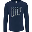 Beer Spanners Funny Mechanic Alcohol DIY Mens Long Sleeve T-Shirt Navy Blue