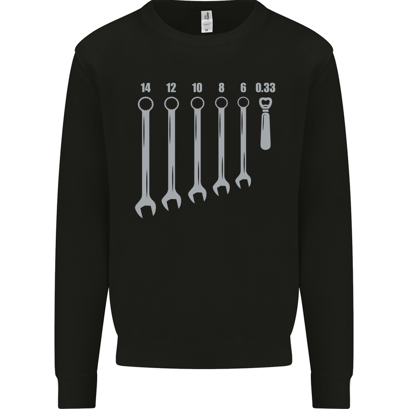 Beer Spanners Funny Mechanic Alcohol DIY Mens Sweatshirt Jumper Black