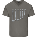 Beer Spanners Funny Mechanic Alcohol DIY Mens V-Neck Cotton T-Shirt Charcoal