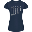 Beer Spanners Funny Mechanic Alcohol DIY Womens Petite Cut T-Shirt Navy Blue