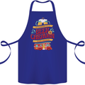 Beer and Caravan Kinda Weekend Funny Cotton Apron 100% Organic Royal Blue