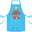 Beer and Caravan Kinda Weekend Funny Cotton Apron 100% Organic Turquoise