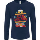 Beer and Caravan Kinda Weekend Funny Mens Long Sleeve T-Shirt Navy Blue