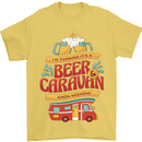 Beer and Caravan Kinda Weekend Funny Mens T-Shirt Cotton Gildan Yellow