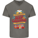 Beer and Caravan Kinda Weekend Funny Mens V-Neck Cotton T-Shirt Charcoal