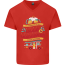 Beer and Caravan Kinda Weekend Funny Mens V-Neck Cotton T-Shirt Red