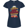 Beer and Caravan Kinda Weekend Funny Womens Petite Cut T-Shirt Navy Blue