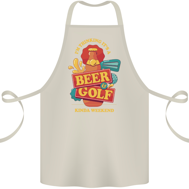 Beer and Golf Kinda Weekend Funny Golfer Cotton Apron 100% Organic Natural