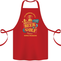 Beer and Golf Kinda Weekend Funny Golfer Cotton Apron 100% Organic Red