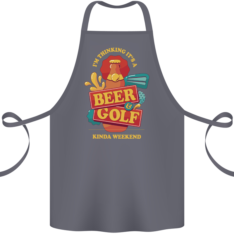 Beer and Golf Kinda Weekend Funny Golfer Cotton Apron 100% Organic Steel