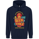 Beer and Golf Kinda Weekend Funny Golfer Mens 80% Cotton Hoodie Navy Blue