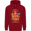 Beer and Golf Kinda Weekend Funny Golfer Mens 80% Cotton Hoodie Red
