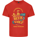 Beer and Golf Kinda Weekend Funny Golfer Mens Cotton T-Shirt Tee Top Red