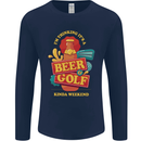 Beer and Golf Kinda Weekend Funny Golfer Mens Long Sleeve T-Shirt Navy Blue