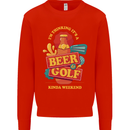 Beer and Golf Kinda Weekend Funny Golfer Mens Sweatshirt Jumper Bright Red