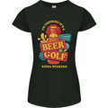 Beer and Golf Kinda Weekend Funny Golfer Womens Petite Cut T-Shirt Black