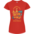 Beer and Golf Kinda Weekend Funny Golfer Womens Petite Cut T-Shirt Red