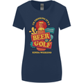 Beer and Golf Kinda Weekend Funny Golfer Womens Wider Cut T-Shirt Navy Blue