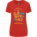 Beer and Golf Kinda Weekend Funny Golfer Womens Wider Cut T-Shirt Red