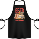 Beer and a Brat Funny Dog Alcohol Hotdog Cotton Apron 100% Organic Black