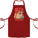 Beer and a Brat Funny Dog Alcohol Hotdog Cotton Apron 100% Organic Maroon