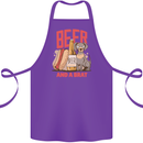Beer and a Brat Funny Dog Alcohol Hotdog Cotton Apron 100% Organic Purple