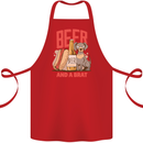 Beer and a Brat Funny Dog Alcohol Hotdog Cotton Apron 100% Organic Red