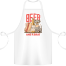 Beer and a Brat Funny Dog Alcohol Hotdog Cotton Apron 100% Organic White