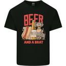 Beer and a Brat Funny Dog Alcohol Hotdog Kids T-Shirt Childrens Black