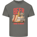 Beer and a Brat Funny Dog Alcohol Hotdog Kids T-Shirt Childrens Charcoal