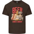 Beer and a Brat Funny Dog Alcohol Hotdog Kids T-Shirt Childrens Chocolate