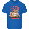 Beer and a Brat Funny Dog Alcohol Hotdog Kids T-Shirt Childrens Royal Blue